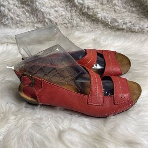 Sergio Tamani leather Red straps cork wedge sandals EUR SZ40